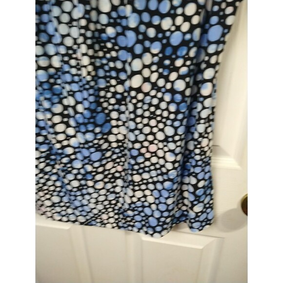 Black Label Evan-Piccone Keyhole Cap Sleeve Polka Dot Keyhole Blouse L - Picture 5 of 8